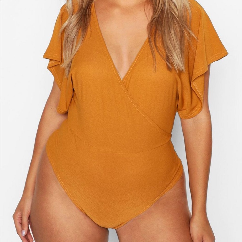 Wrap short sleeve bodysuit